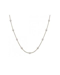 Mikimoto Akoya Pearl Station Necklace with 18K Yellow Gold 18" 5.5mm A+
