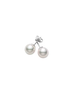 Mikimoto Akoya Pearl Stud Earrings with 18K White Gold 8-8.5mm A Grade