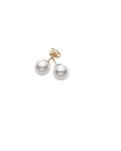 Mikimoto Akoya Pearl Stud Earrings with 18K Yellow Gold 6-6.5mm A+