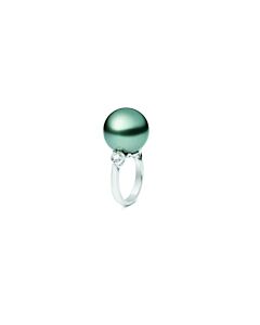 Mikimoto Black South Sea Cultured Pearl Classic Ring Size 6 3/4