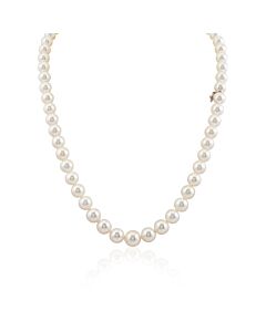 Mikimoto Graduated Akoya Pearl Strand Necklace with 18K White Gold Clasp 9x7mm A1 Designer Sku G90118V1W