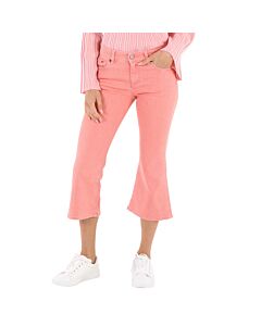 Mm6 Ladies Pink Flared Cropped Jeans