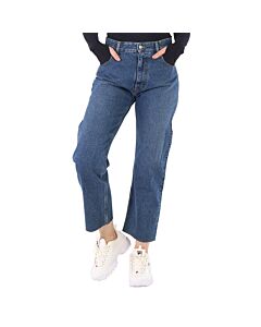MM6 Ladies Straight-Leg Washed Jeans
