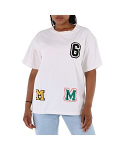 MM6 Ladies White Oversized Patches Tee
