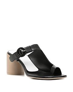 Mm6 Maison Margiela Ladies Black Leather Buckle Sandals