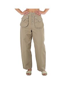 MM6 Maison Margiela Ladies Western Tapered Wide-Leg Woven Trousers, Brand Size 36 (US Size 2)