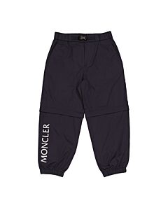 Moncler Kids Dark Blue Layered-Effect Logo Sportivo Trousers