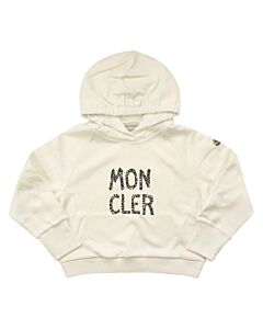 Moncler Kids Natural Logo Print Kinder Hooded Sweatshirt