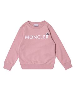 Moncler Kids Pastel Pink Cotton Logo Sweatshirt