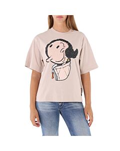 Moncler Ladies Medium Beige Olivia Oyl Graphic Print T-Shirt