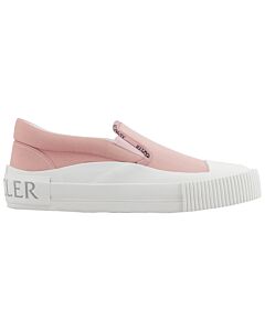 Moncler Ladies Open Pink Glissiere Tri Slip-On Sneakers