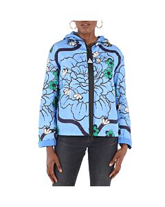 Moncler Lil Macro-floral Print Quilted Jacket