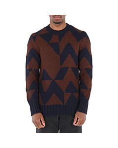Moncler Men's Geometric Pattern Knitted Crewneck Sweater