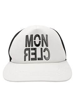 Moncler Men's Open Grey Logo Baseball Cap