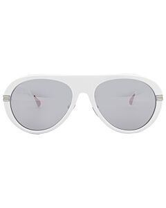Moncler Navigaze 57 mm Shiny White Sunglasses