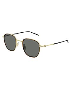 Montblanc 49 mm Havana/Gold Sunglasses