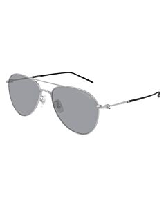 Montblanc 58 mm Silver Sunglasses
