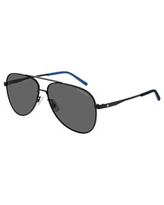 Montblanc 59 mm black/Blue Sunglasses