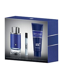 MontBlanc Men's Explorer Ultra Blue Gift Set Fragrances 3386460130608