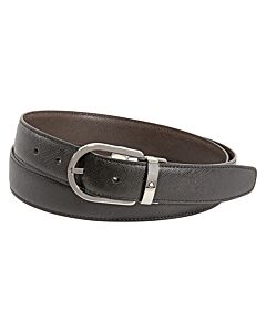 MontBlanc Reversible Leather Belt Saffiano-printed Black/Brown, Cut-to-size