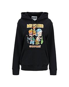 Moschino Ladies Black Graphic-Print Pullover Hoodie, Size XX-Small