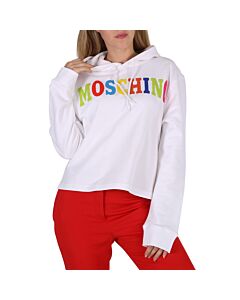 Moschino Ladies Fantasy Print White Logo Cotton Cotton Sweatshirt