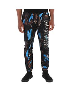 Moschino Men's Brown Painted Logo Cotton-jersey Trousers