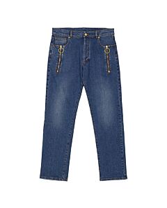 Moschino Men's Zip Detail Denim Jeans