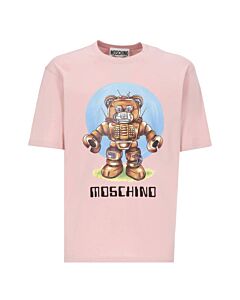 Moschino Pink Cotton Robot Bear T-Shirt
