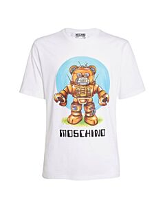 Moschino White Cotton Robot Bear T-Shirt