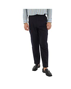 MWORKS Men's Navy Pinstripe Straight Leg Trouser