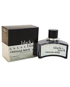 Nu Parfums Men's Black Is Black Vintage Rock EDT Spray 3.4 oz Fragrances 875990001005