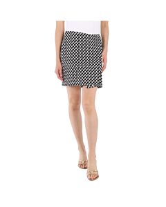 Off-White Ladies White Black Abstract-print Wrap Skirt