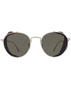 Oliver Peoples Cesarino-L 50 mm Brushed Silver/Sequoia Leather Sunglasses