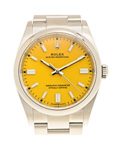 Oyster Perpetual Stainless Steel Yellow Dial Watch