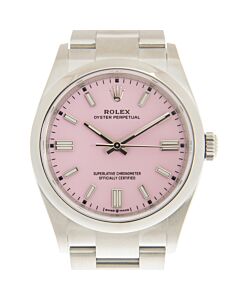 Oyster Perpetual Stainless Steel Candy Pink Dial Watch