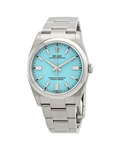 Unisex Oyster Perpetual Stainless Steel Turquoise Dial Watch