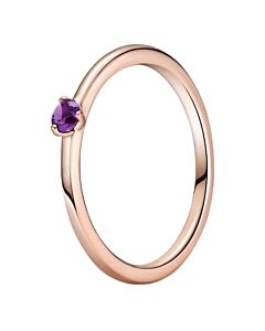 Pandora Rose Gold-Plated Purple CZ Solitaire Ring,