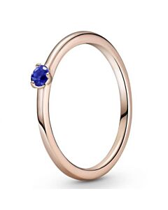 Pandora Rose Gold-Plated Stellar Blue CZ Solitaire Ring,