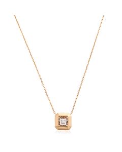 Picasso And Co Ladies 18K Yellow Gold 0.032 Ct Square Cut Dancing Diamond Pendant Necklace