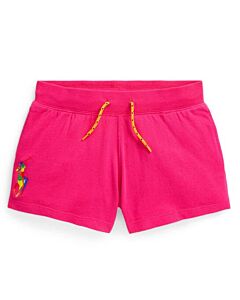 Polo Ralph Lauren Girls Accent Pink Big Pony Spa Cotton Terry Shorts