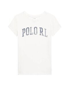 Polo Ralph Lauren Girls Deckwash White Graphic Cotton T-Shirt