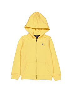 Polo Ralph Lauren Girls Empire Yellow Pony Embroidered Terry Zip-Up Hoodie, Size 6X