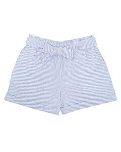 Polo Ralph Lauren Girls Stripe Cotton Belted Bow Shorts