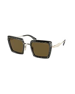 Prada 52 mm Black/Yellow Marble Sunglasses