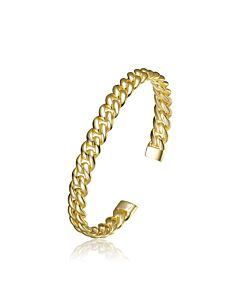 Rachel Glauber 14K Gold Plated Chain Cuff Bracelet