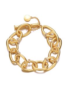Rachel Glauber 14K Gold Plated Cubic Zirconia Chain Bracelet