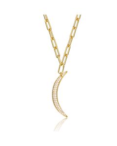 Rachel Glauber 14K Gold Plated Cubic Zirconia Charm Necklace