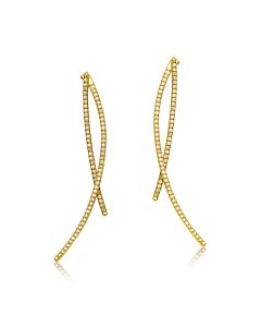 Rachel Glauber 14k Gold Plated Cubic Zirconia Drop Earrings