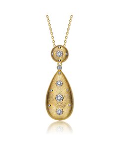 Rachel Glauber 14K Gold Plated Cubic Zirconia Pendant Necklace